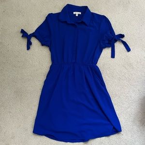 Vibrant blue button down dress